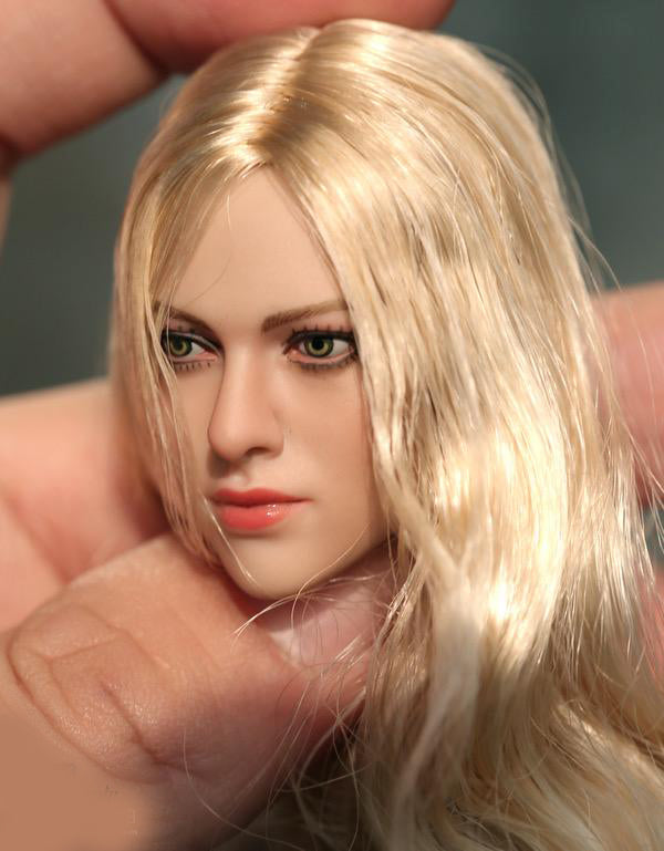 1/6 European and American Gold Hair Girl Head Sculpt