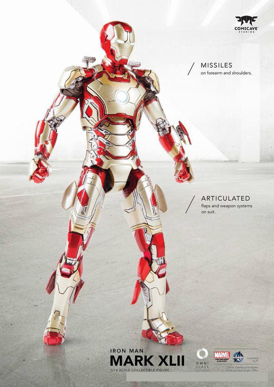 Comicave 1:12 Scale Alloy Iron Man MK42 LED Diecast Action Figure Model