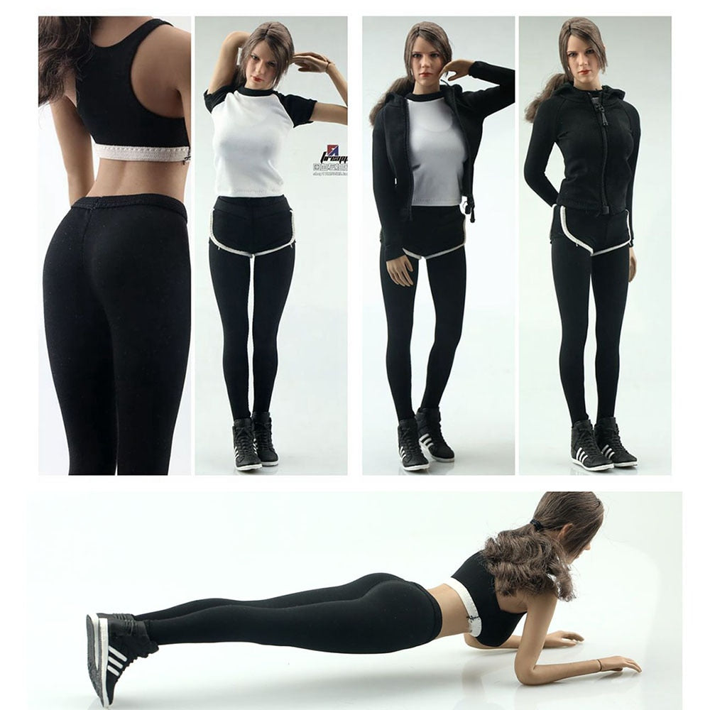 1/6 Clothing Fitness Yoga Wear Hoodie Sweatshirt Sweatpants Suit