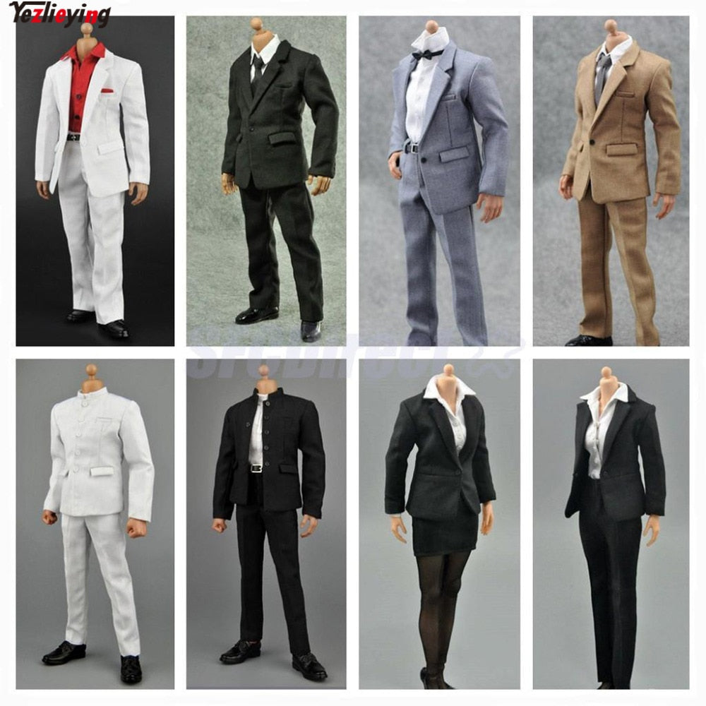 1:6 Scale Clothing Men Suit/Female Secretary Suit Set