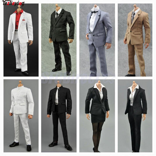 1:6 Scale Clothing Men Suit/Female Secretary Suit Set