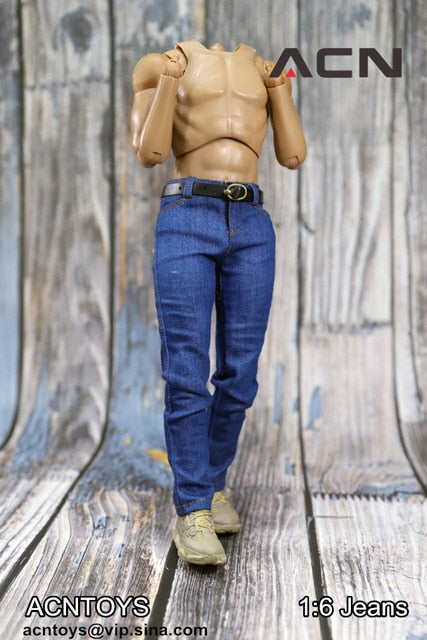 1/6 Scale Clothing Men's Slim Jeans for 12" Action Figure