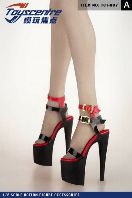 1/6 Female Model Hard Bottom High Heels Shoes