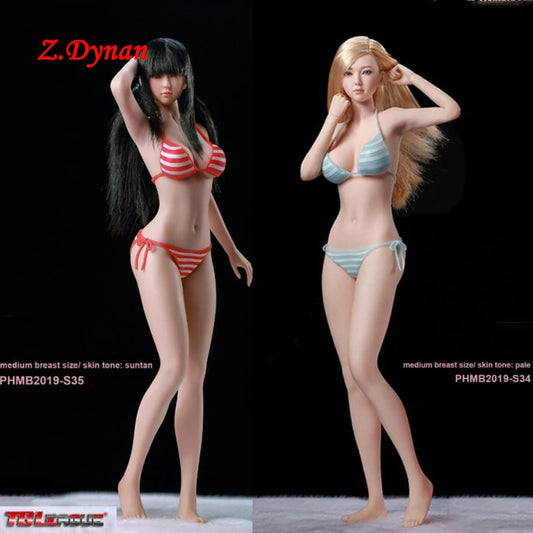 1/6 Female Girl Seamless Body with Head Sculpt bikini