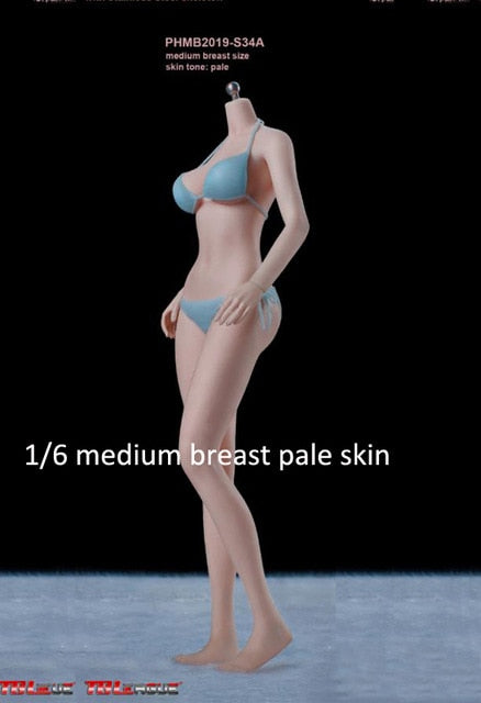 1/6 Female Girl Seamless Body with Head Sculpt bikini